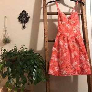 Guess Pink floral Skater Sun Dress Size 2